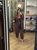Tailleur bottoncino marrone