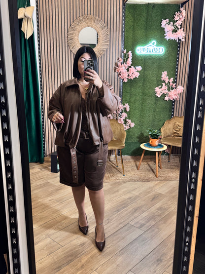 Giubbotto imbottito pelle