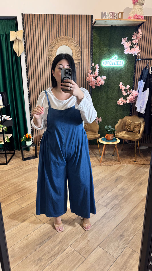 Salopetta con maglia