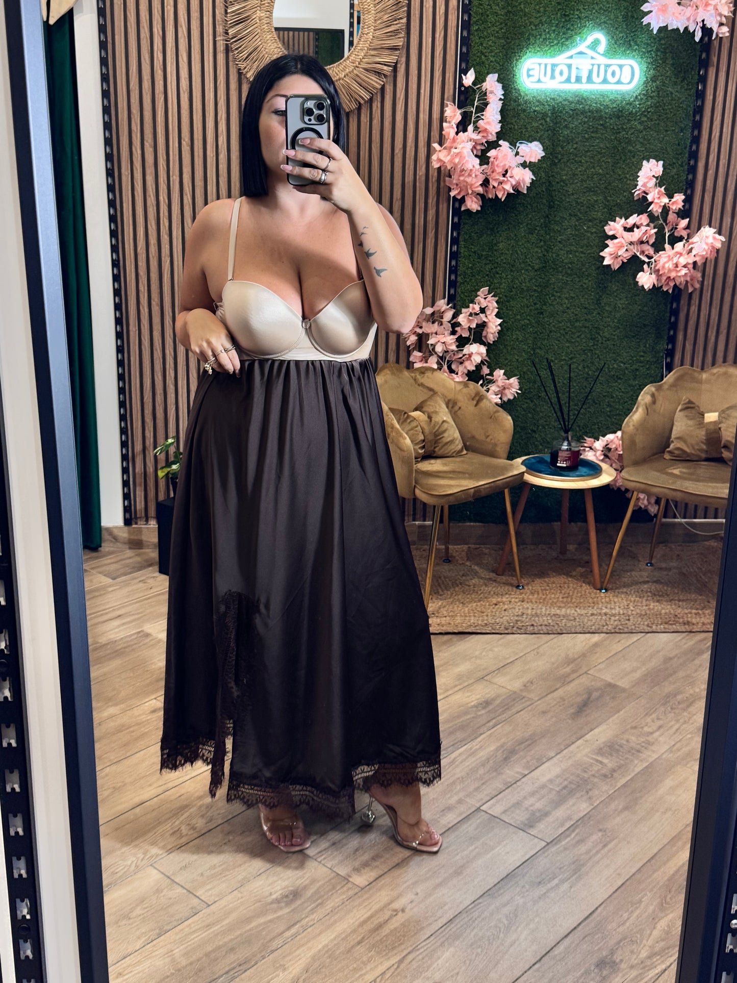 Coordinato gonna raso