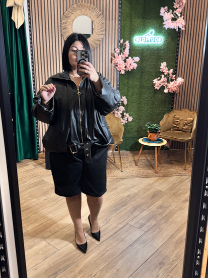 Giubbotto imbottito pelle